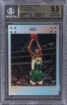 2007-08 Topps Chrome Refractors #131 Kevin Durant Rookie Card (#0792/1499) – BGS GEM MINT 9.5